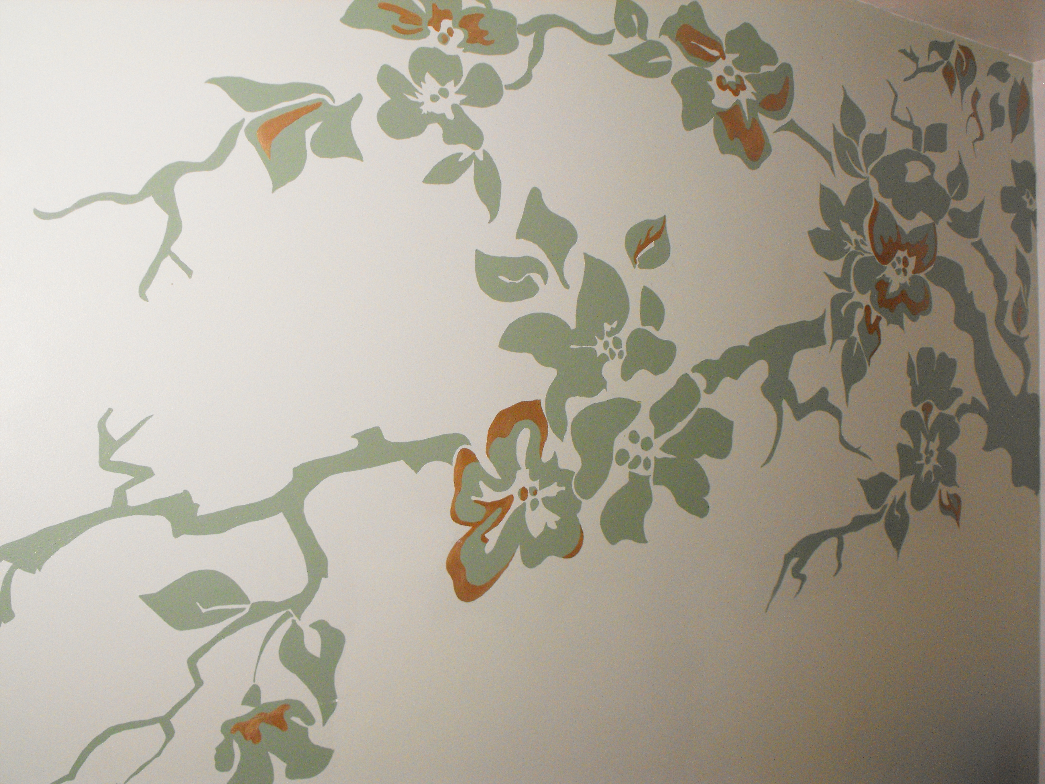 Hand-painted mural in counselling room